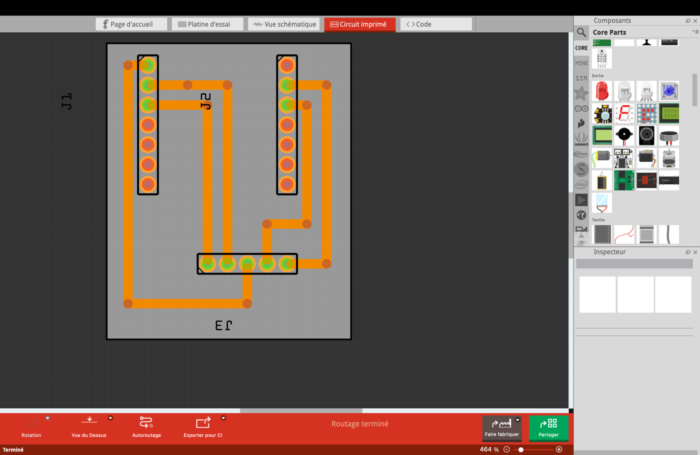 Routage du PCB sous Fritzing